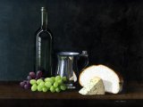 Still Life - Wine Bottle & Grapes CG001