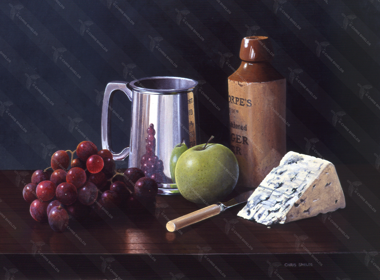 Illustration of Still Life - Ginger Beer and Fruit (#0683)