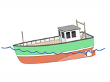 Illustration of Boat down by Head (#4749)