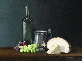Illustration of Still Life - Wine Bottle & Grapes (#0680)
